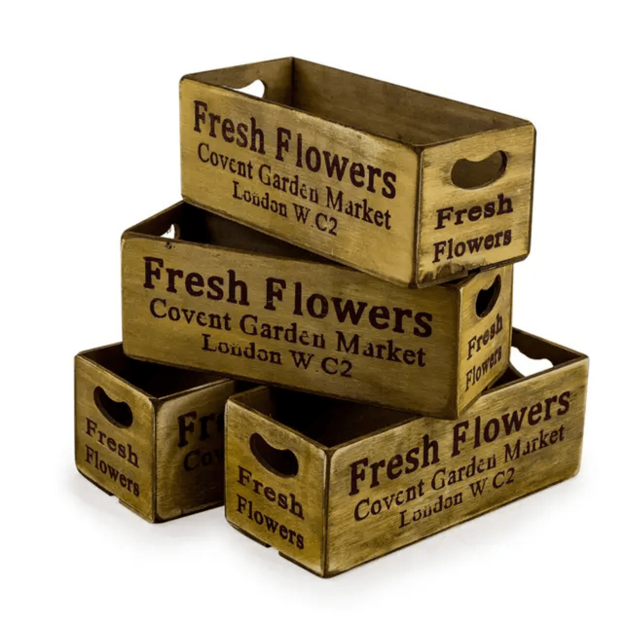 Antiqued Covent Garden Wooden Box - Peppy & Sage