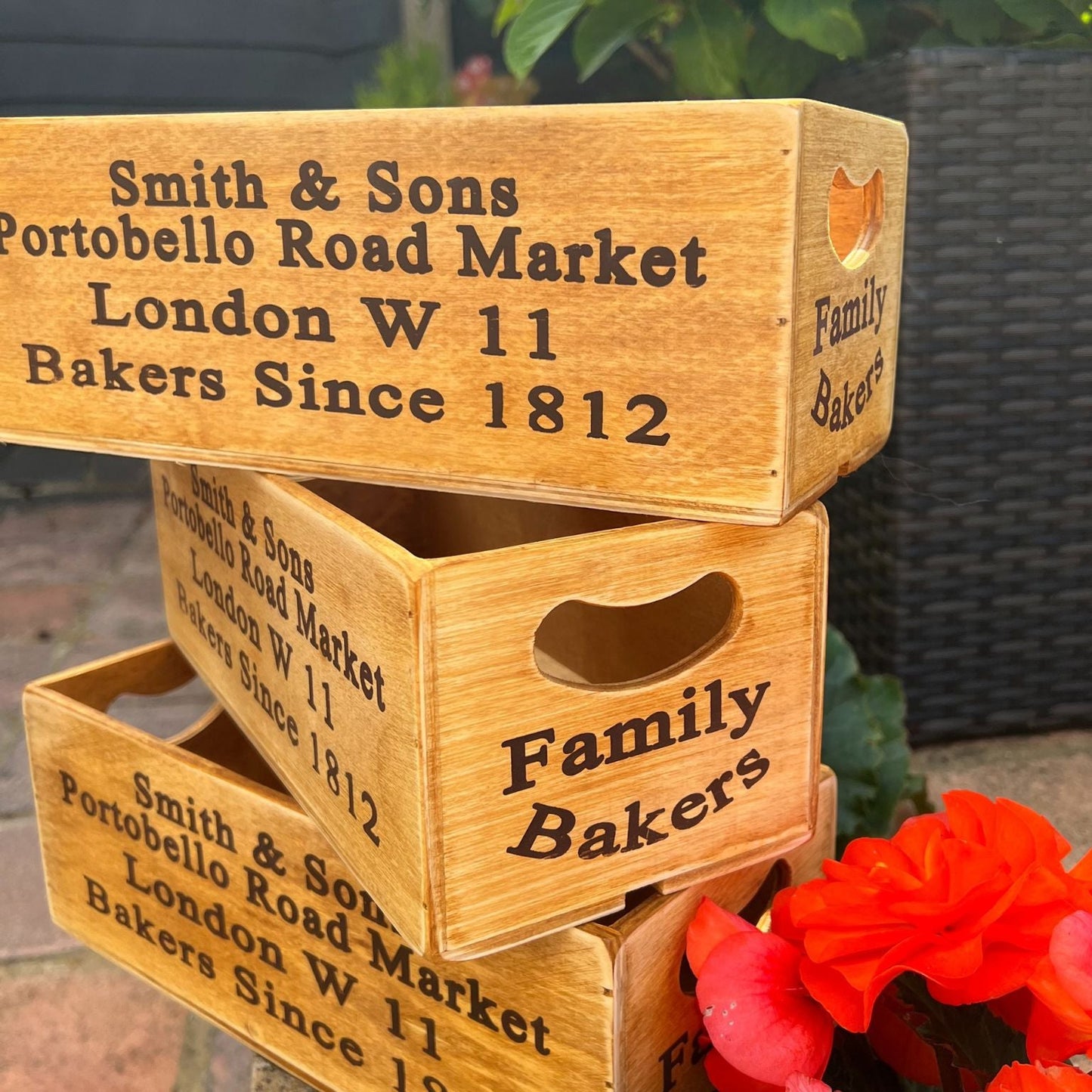 Antiqued "Portobello Road Market" Wooden Crate - Peppy & Sage