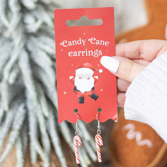 Candy Cane Christmas Dangle Earrings - Peppy & Sage
