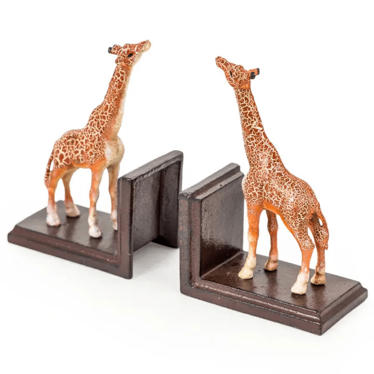 Cast Iron Antiqued Pair of Giraffe Bookends - Peppy & Sage