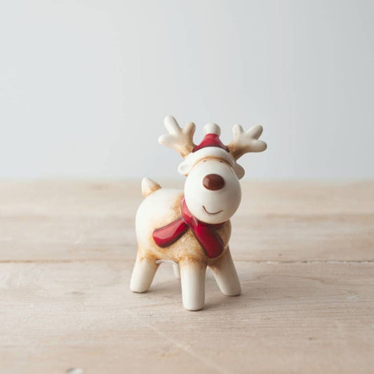 Ceramic Red Nose Reindeer 9cm - Peppy & Sage