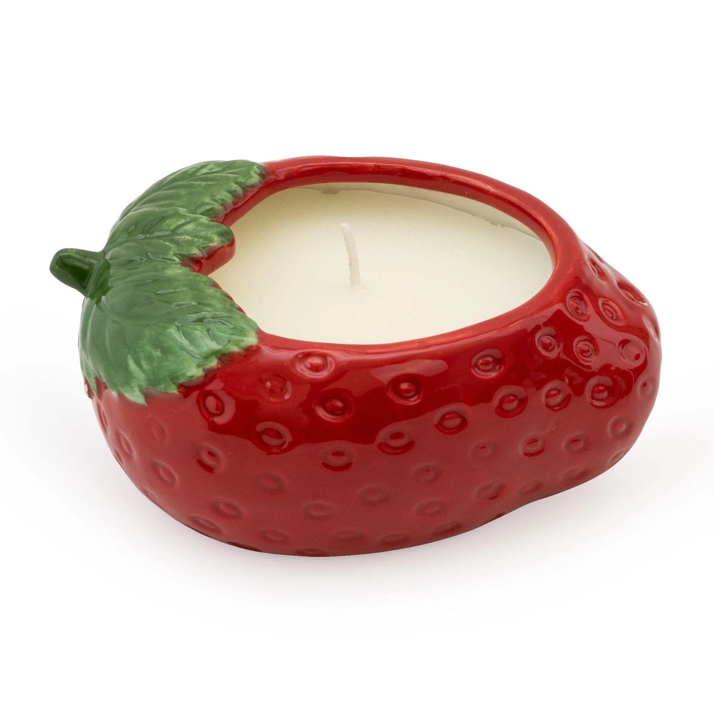 Ceramic Strawberry Candle - Alpine Wild Strawberry Scent - Peppy & Sage