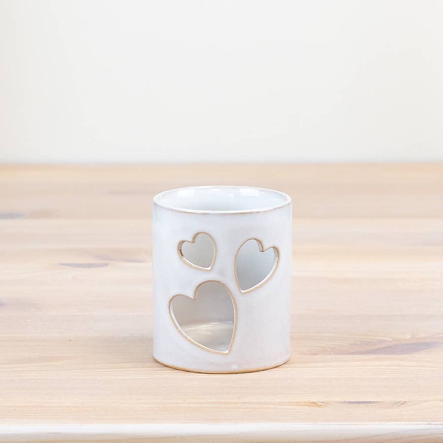 Cut out Heart Candle Pot, 8.2cm - Peppy & Sage