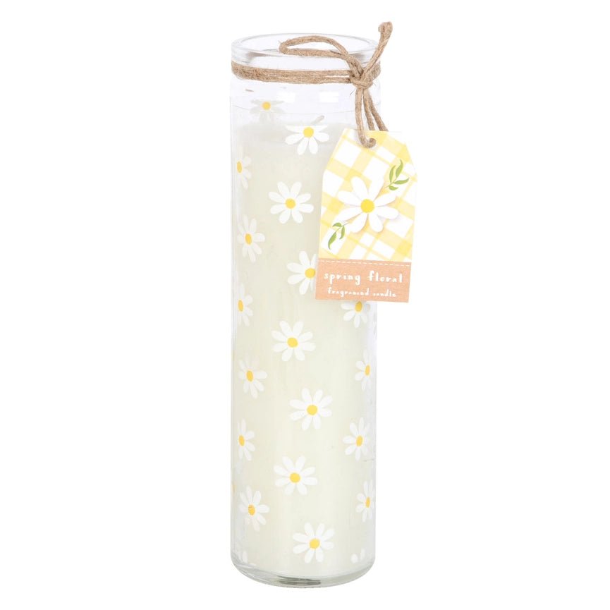 Daisy Floral Glass Tube Candle - Peppy & Sage
