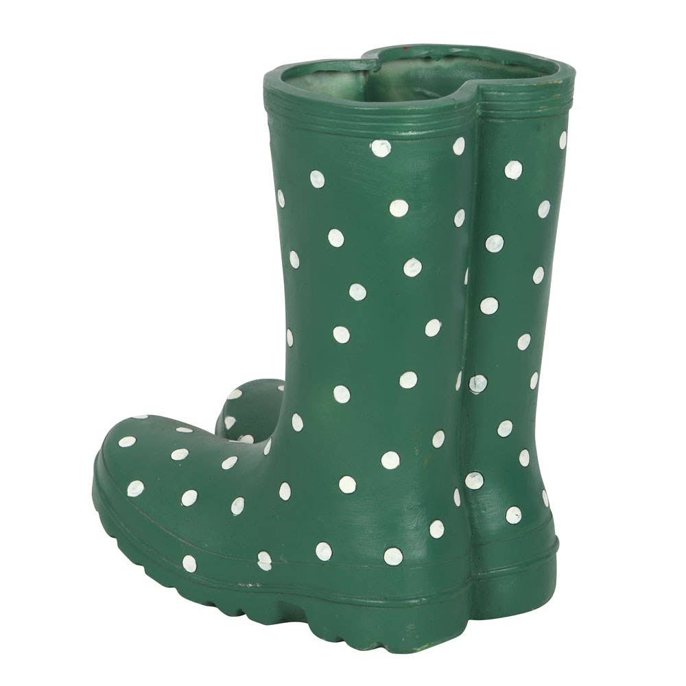 Dark Green Welly Boot Planter - Peppy & Sage