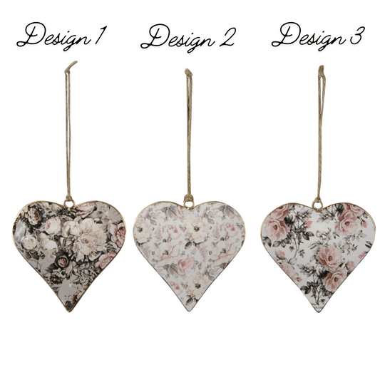 Decorative Metal Heart 10cm - Choose Colour - Peppy & Sage