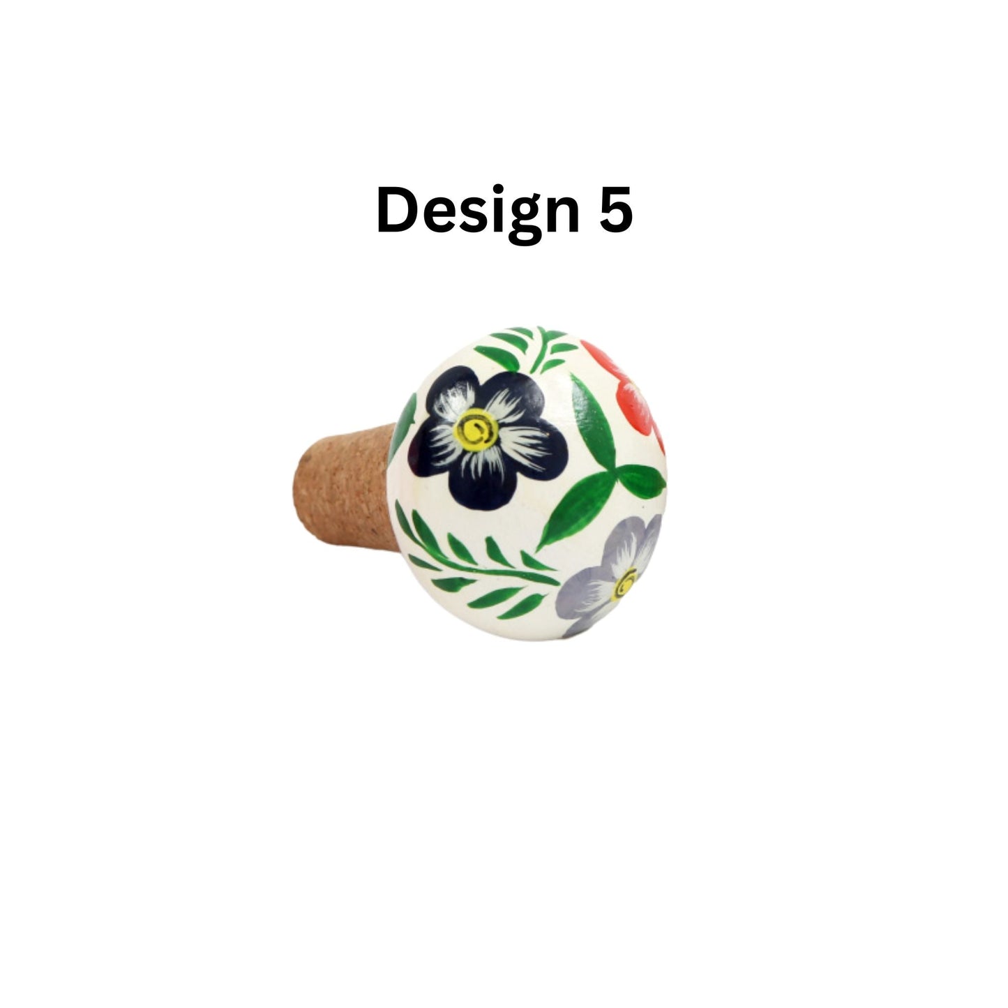 Floral Bottle Stopper - Choose Design - Peppy & Sage