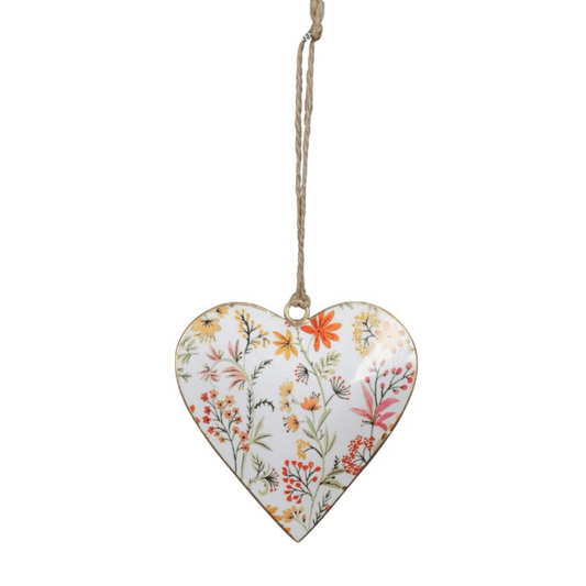 Floral Metal Heart 10cm - Peppy & Sage