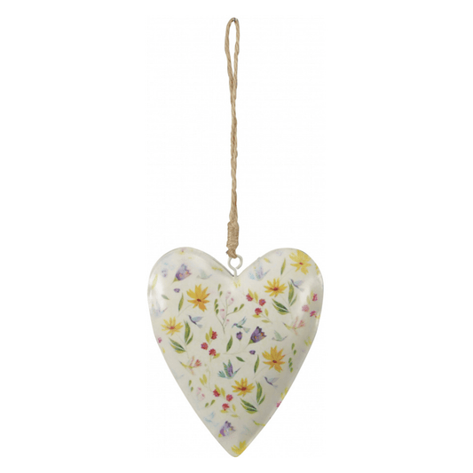 Floral Metal Heart 11cm - Peppy & Sage