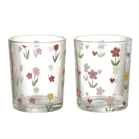 Flower Glass T - Light Holder - Choose from Flower & Heart or Flowers - Peppy & Sage