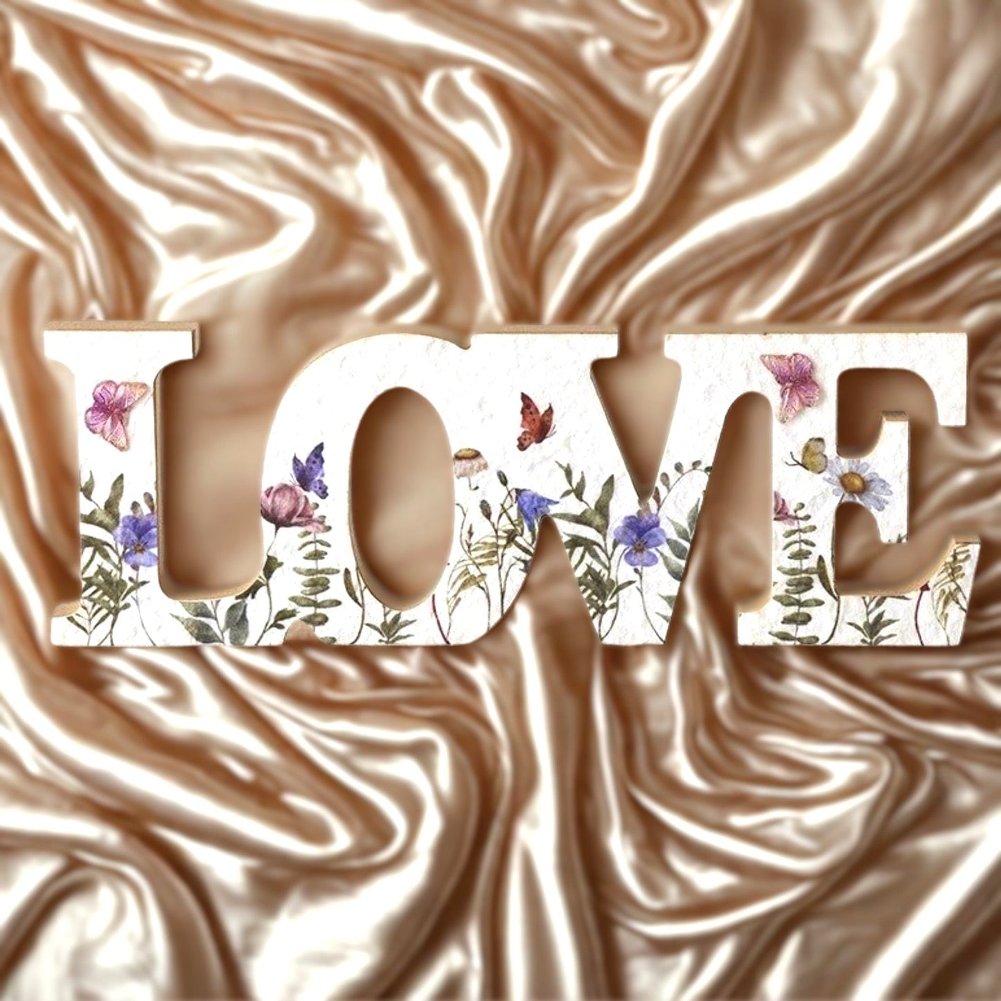 Flower Love Wooden Sign 28.5cm - Peppy & Sage