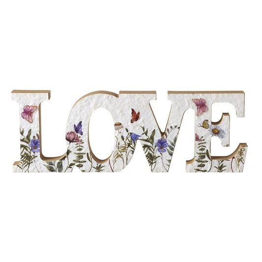 Flower Love Wooden Sign 28.5cm - Peppy & Sage