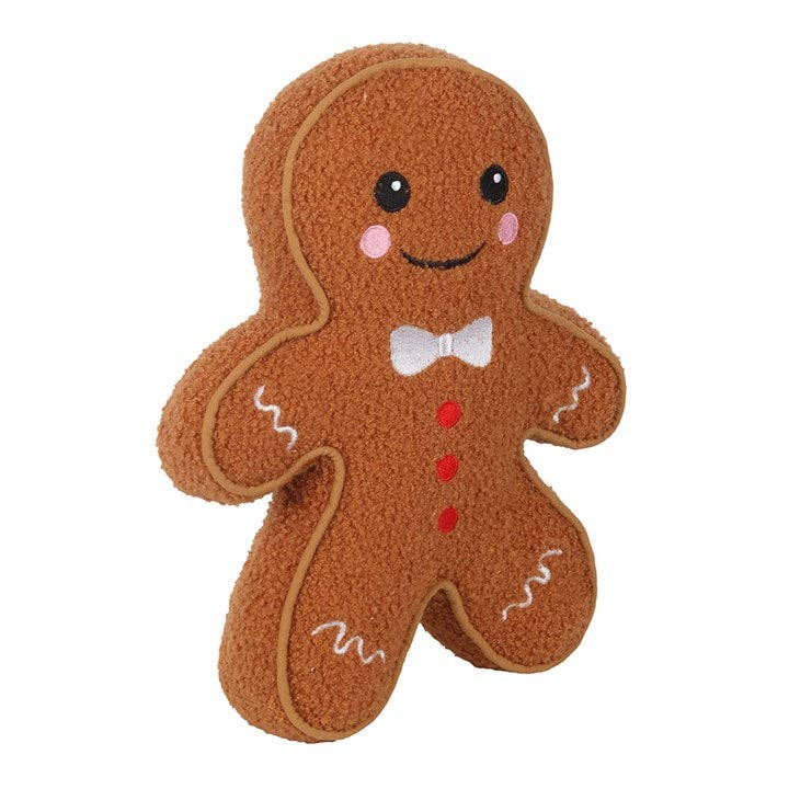 Gingerbread Man Boucle Christmas Cushion - Peppy & Sage