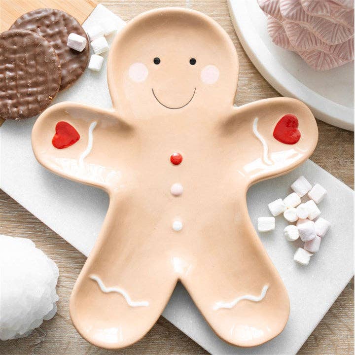 Gingerbread Man Ceramic Serving Plate - Peppy & Sage
