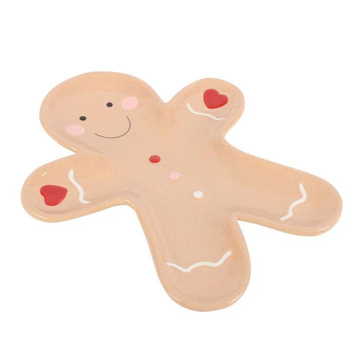 Gingerbread Man Ceramic Serving Plate - Peppy & Sage