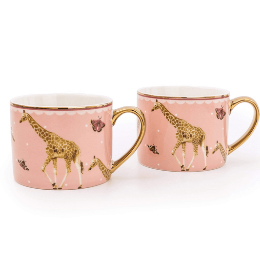 Giraffe Straight Sided Mugs - Set of Two - Peppy & Sage