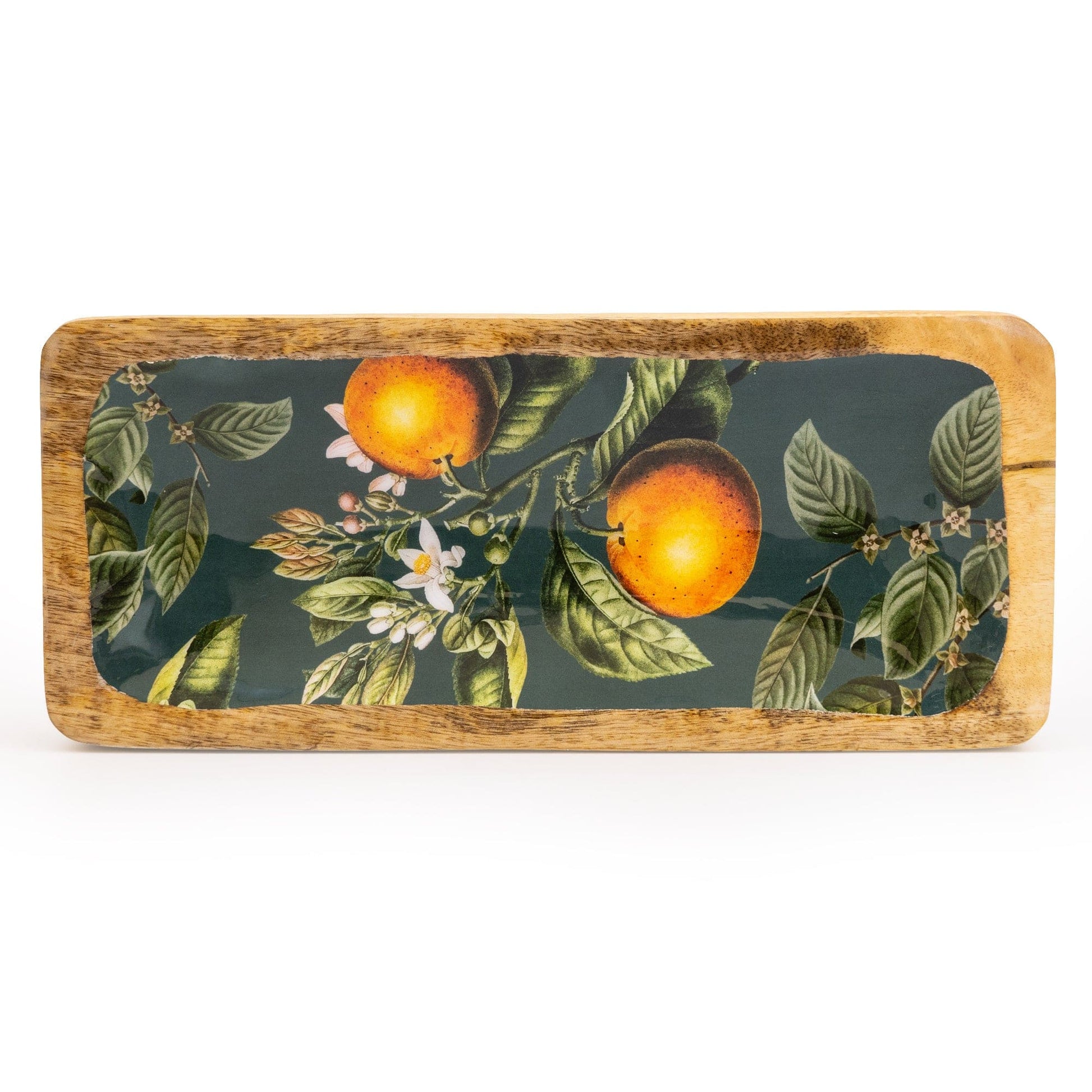 Handcrafted Orange Blossom Mango Wooden Serving Platter 30cm - Peppy & Sage