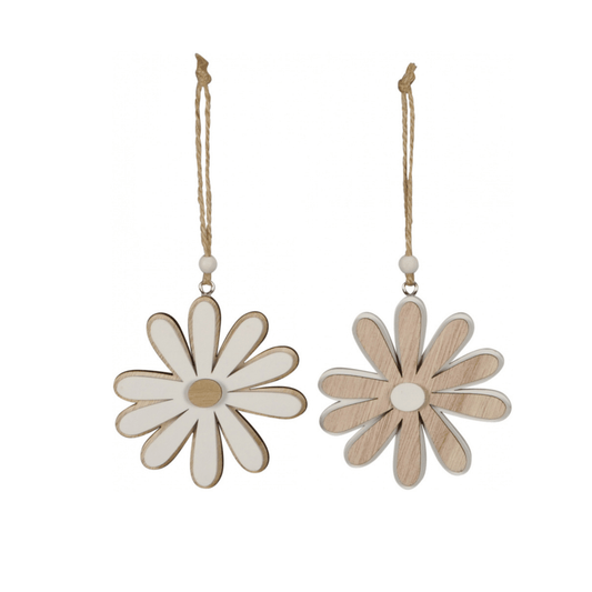 Hanging Wooden Daisy 8cm - Choose Colour - Peppy & Sage