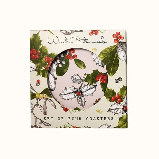 Holly Coasters Set of Four - Peppy & Sage