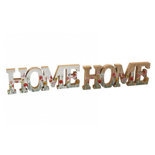 Home Floral Wooden Ornament - Choose Colour - Peppy & Sage