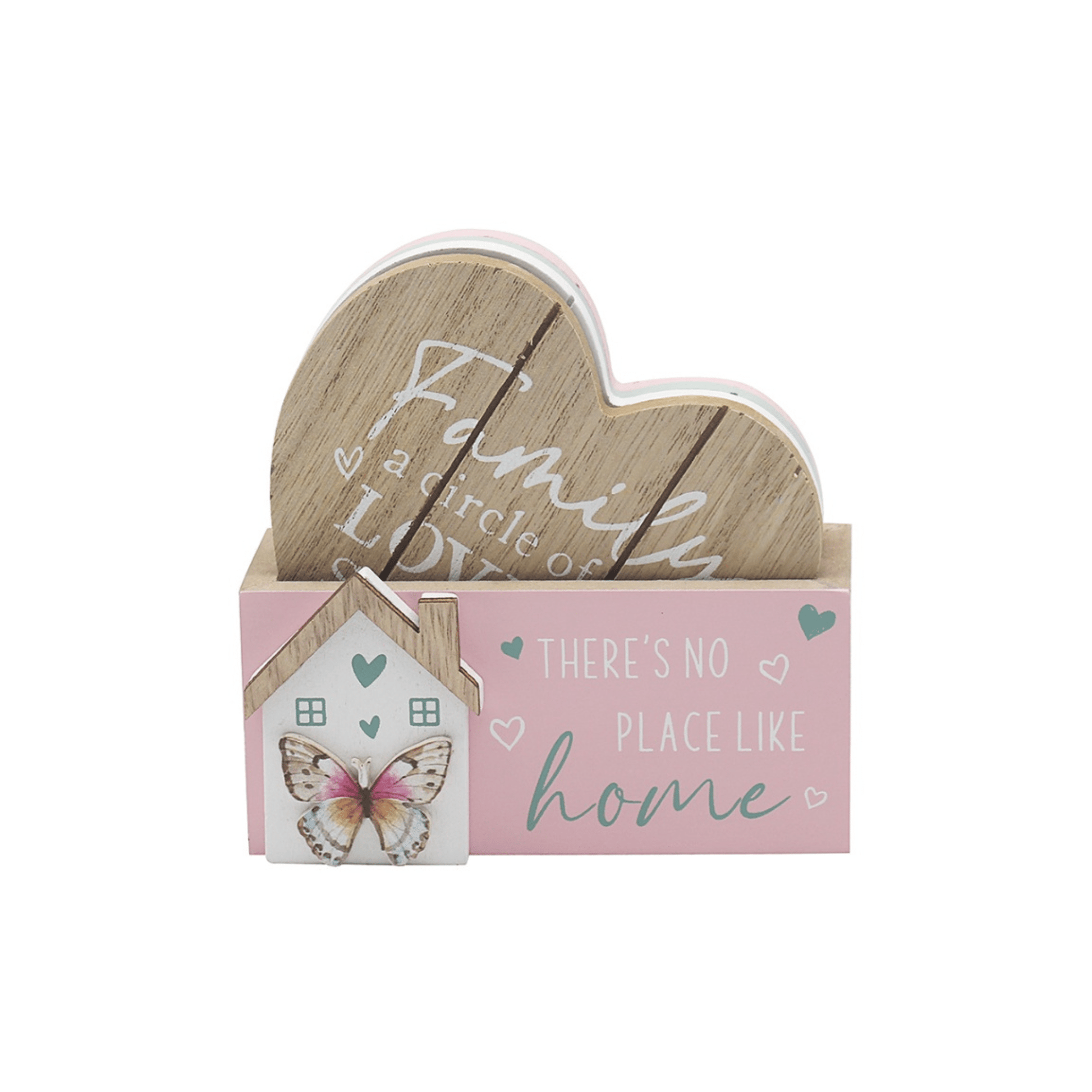 Home Heart Shaped Coasters Set of 4 - Peppy & Sage