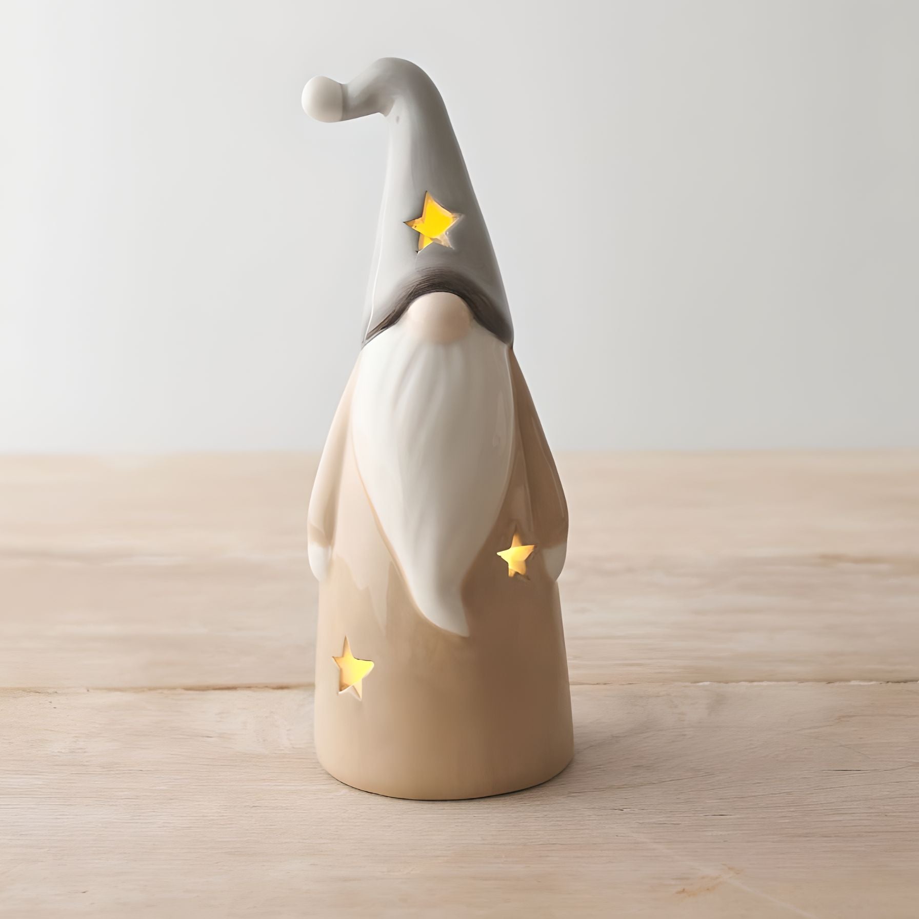 LED Beige Santa 17cm - Peppy & Sage