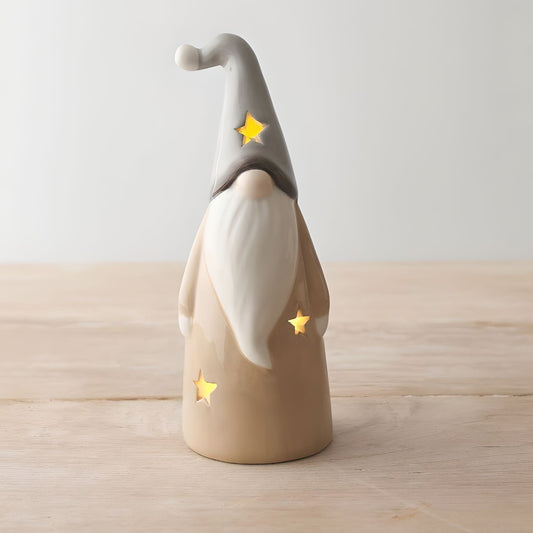 LED Beige Santa 17cm - Peppy & Sage