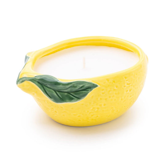 Lemon Ceramic Wax Filled Pot Mediterranean Lemon Scent - Peppy & Sage