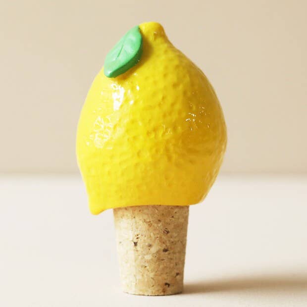 Lemon Cork Bottle Stopper - Peppy & Sage