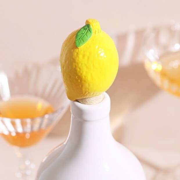 Lemon Cork Bottle Stopper - Peppy & Sage