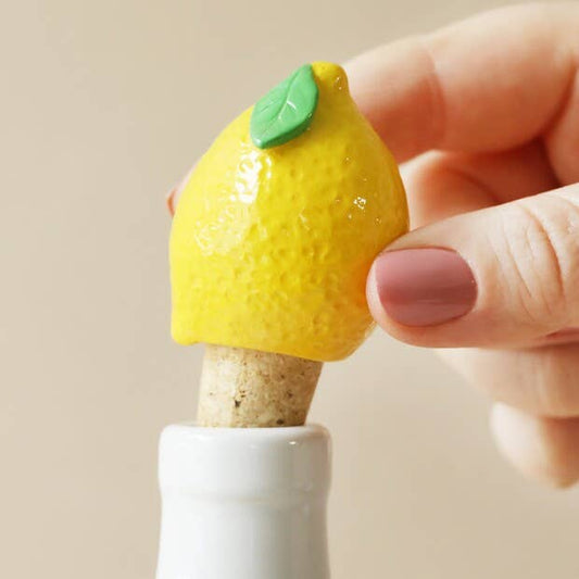 Lemon Cork Bottle Stopper - Peppy & Sage
