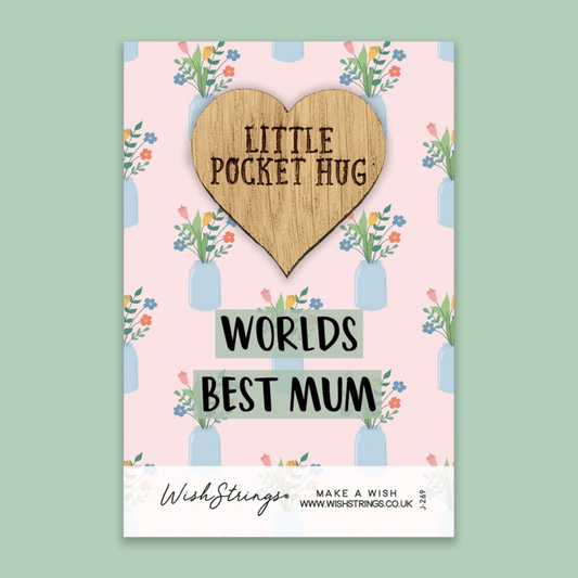 Little Pocket Hug - Worlds Best Mum - Peppy & Sage