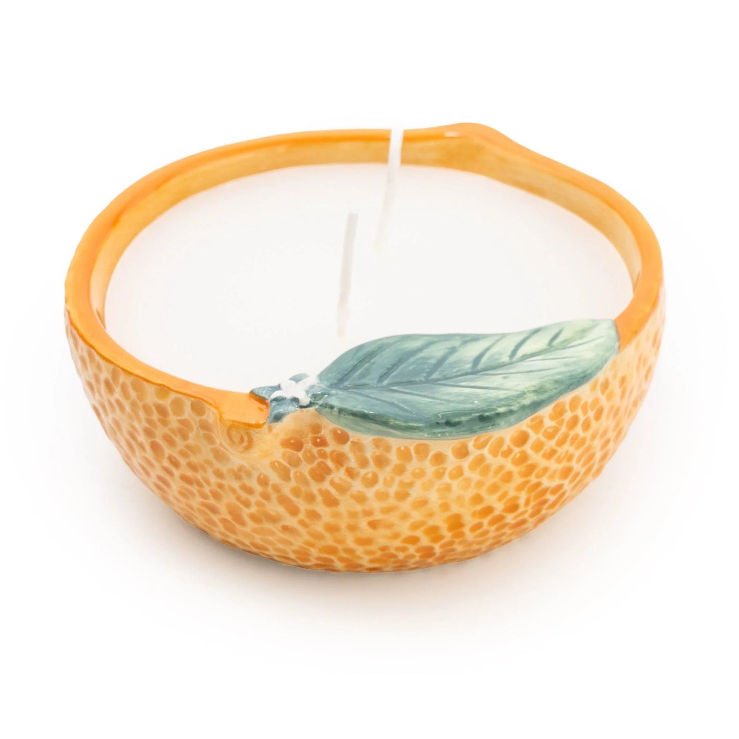 Orange Ceramic Wax Filled Pot Mediterranean Musk Scent - Peppy & Sage