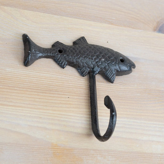 Rustic Cast Iron Fish Hook 15cm - Peppy & Sage