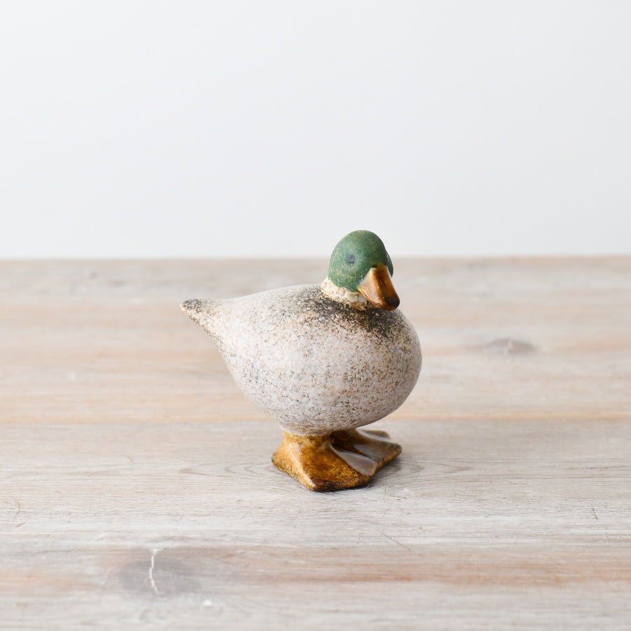 Speckled white & Green Fat Duck 9.4cm - Peppy & Sage