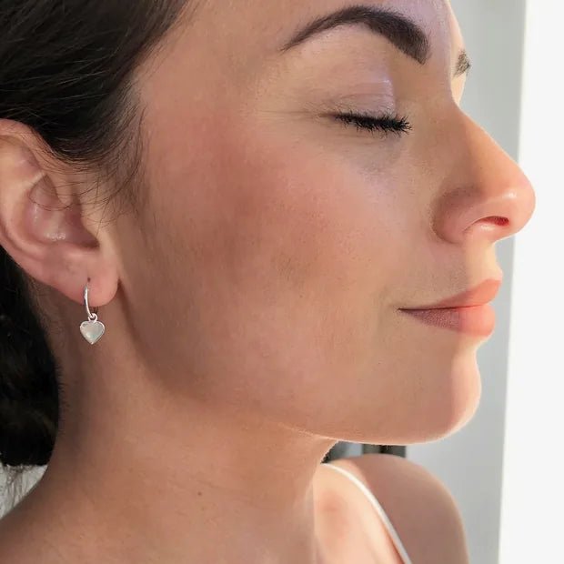 Sterling Silver Little Huggie Heart Earrings - Peppy & Sage