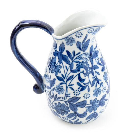 Sumatra Blue & White Large Ceramic Jug - Peppy & Sage