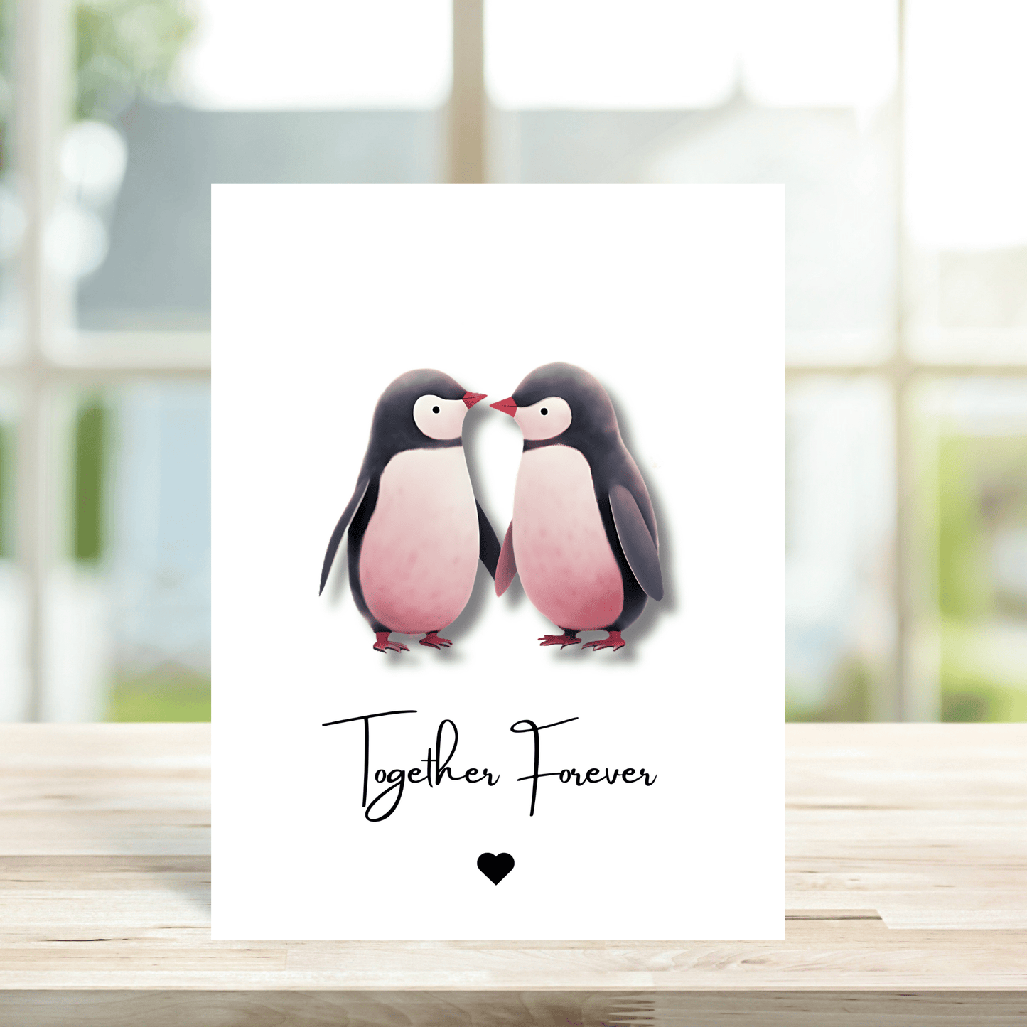 Together Forever Penguins Greetings Card - Peppy & Sage
