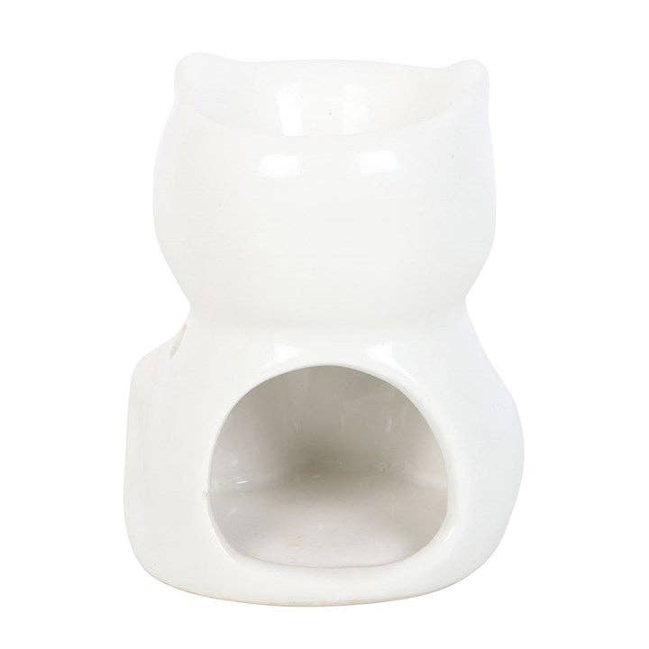 White Happy Cat Oil Burner - Peppy & Sage