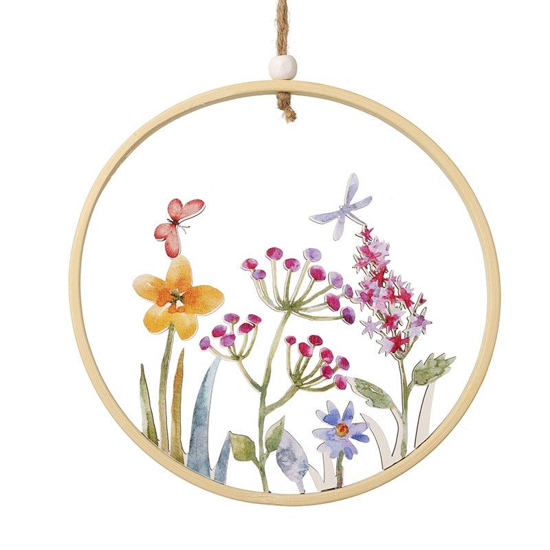 Wooden Cut Out Flower Hanger 15cm - Peppy & Sage