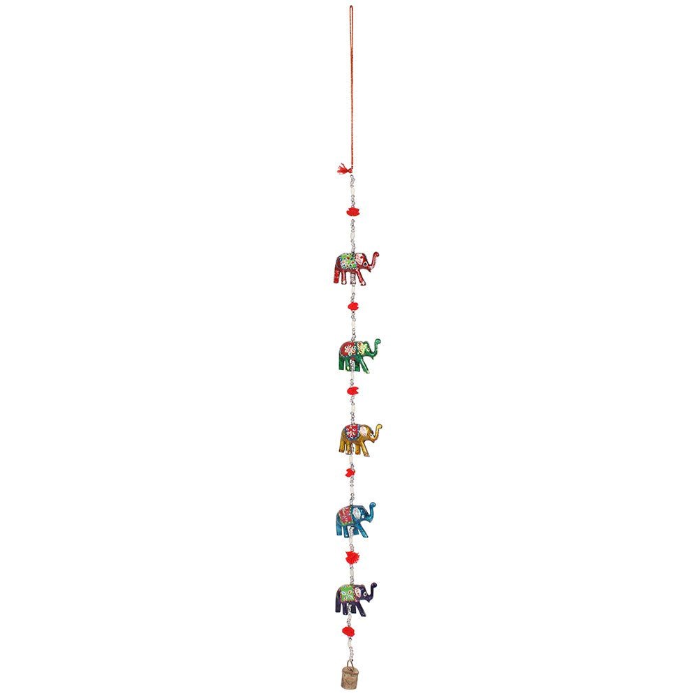 Wooden Hanging Elephant Decoration With Bell - Peppy & Sage