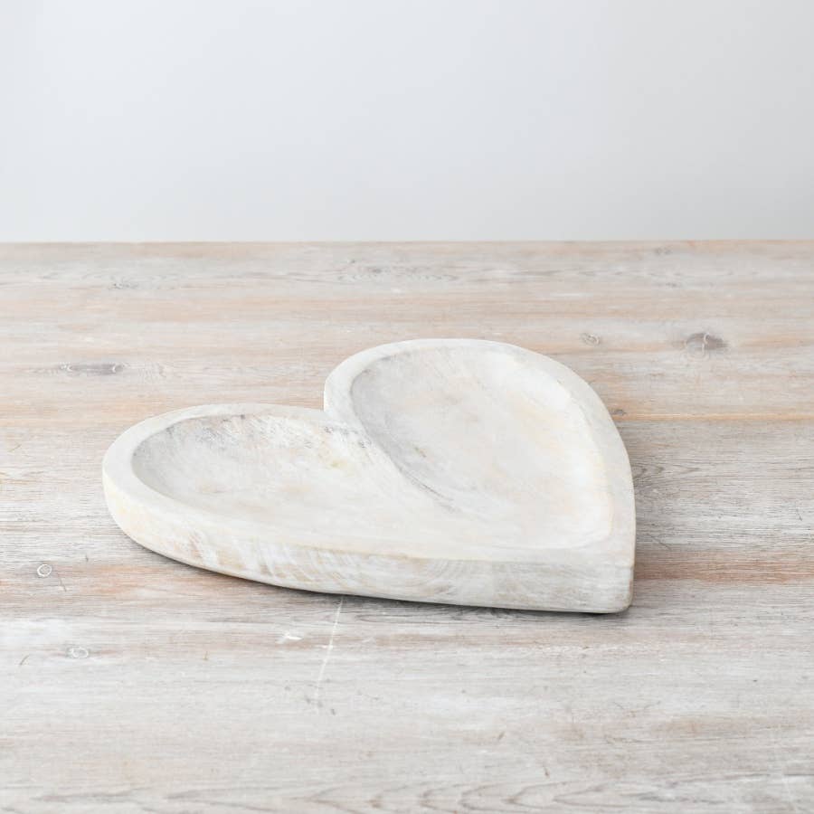 Wooden Heart Dish, 26cm - Peppy & Sage