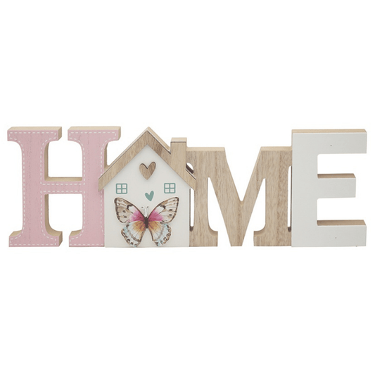 Wooden Home Butterfly Plaque 40cm - Peppy & Sage