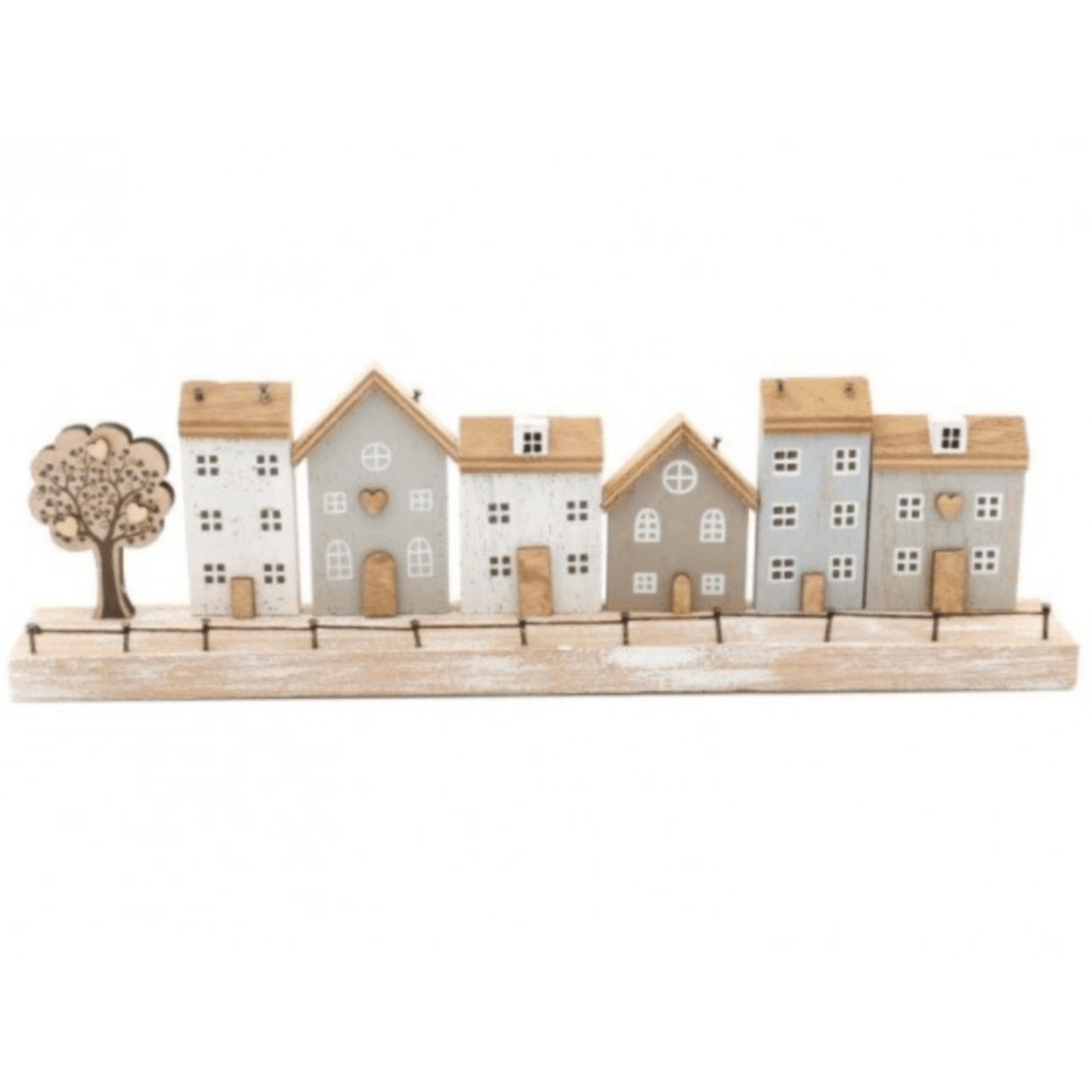 Wooden House & Tree Plaque - Peppy & Sage