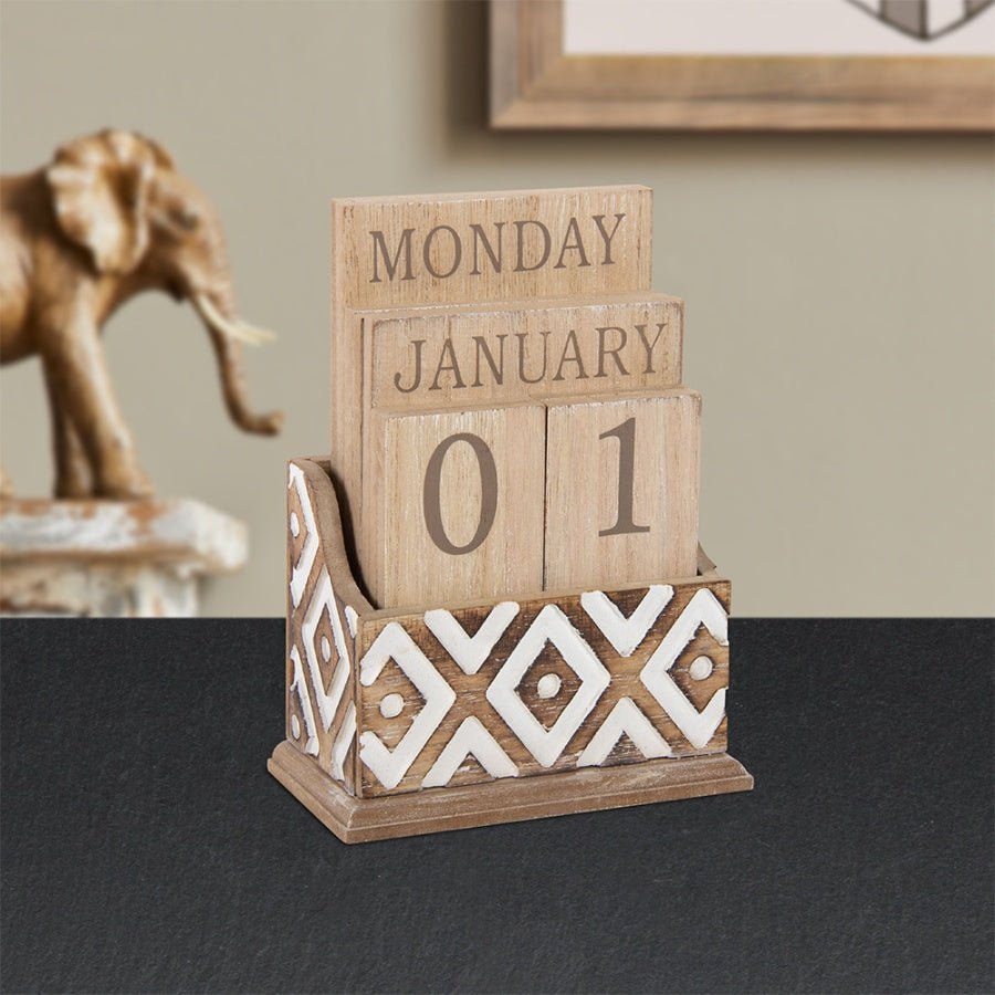 Carved Wooden House Calendar - Peppy & Sage