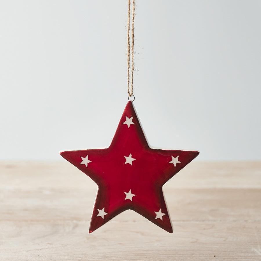Ceramic Red Star Decoration - Peppy & Sage