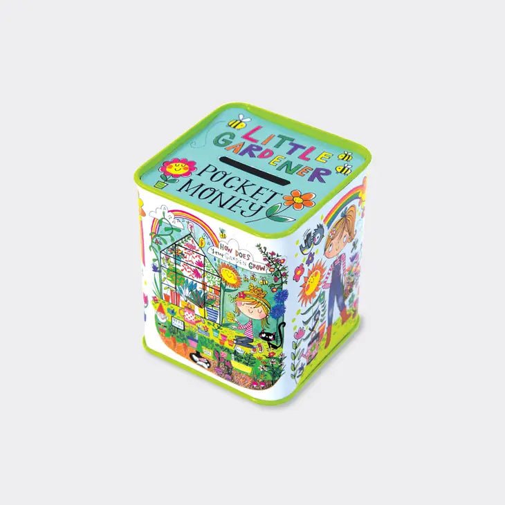 Colourful Tin Money Box - Little Gardener - Peppy & Sage