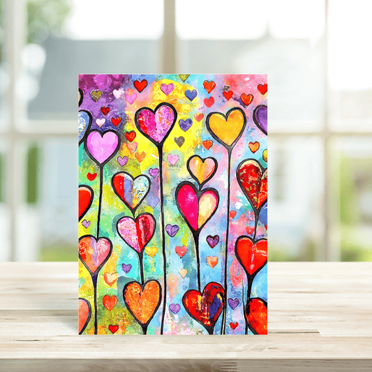 Funky Hearts Greetings Card - Peppy & Sage