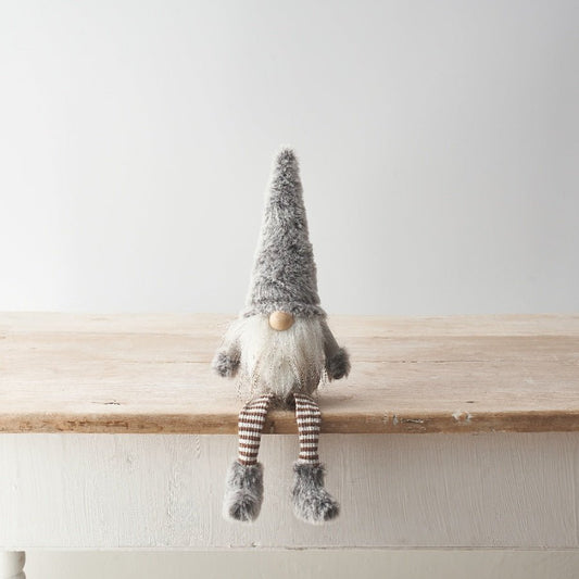 Grey Fluffy Sitting Gonk 33cm - Peppy & Sage