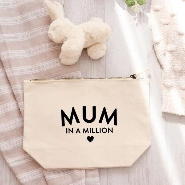 Mum in a Million ~ Large Zipped Pouch - Peppy & Sage
